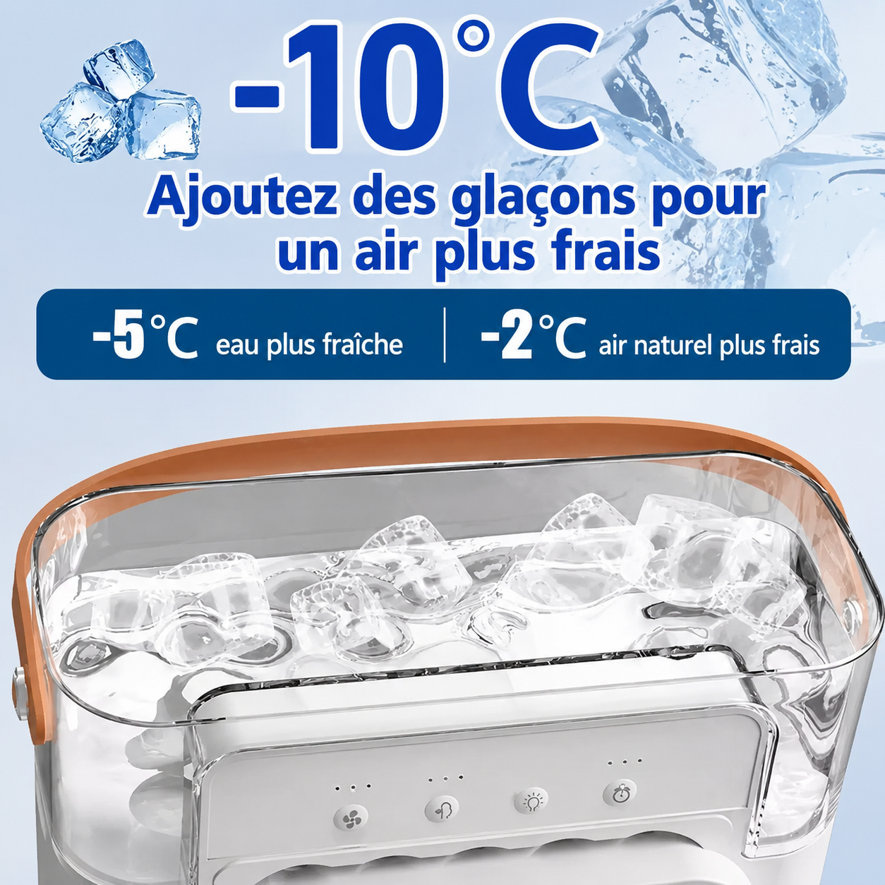Ventilateur rafraîchissant 3-en-1 avec brumisation