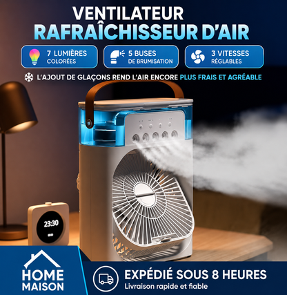 Ventilateur rafraîchissant 3-en-1 avec brumisation