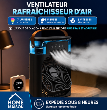 Ventilateur rafraîchissant 3-en-1 avec brumisation